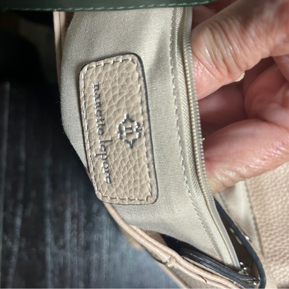 Nanette Lepore pebbled vegan leather backpack in a light pink or beige color. - Picture 4 of 9